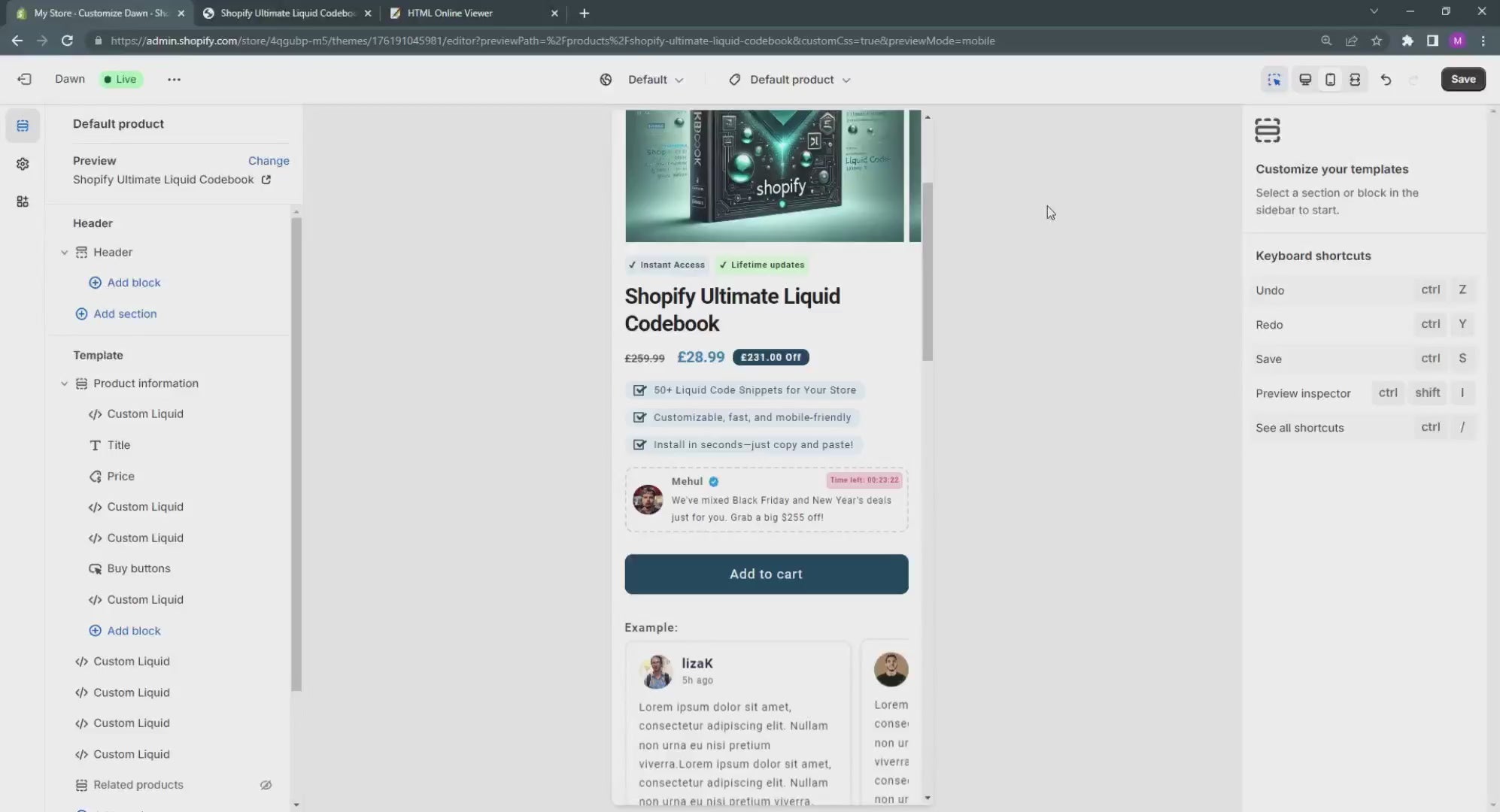 Load video: How to Add Shopify Liquid Code Snippets in 4 Simple Steps — TaskElevate Tutorial